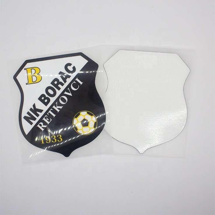 Iron On Labels Wholesale Custom Football Team Logo Plastisol Silicone Heat Transfers Printing Stickers for Soccer Clothing