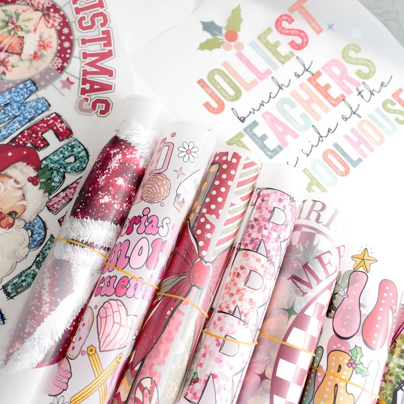 Factory Christmas Screen Print Transfers Sticker Vinyl Custom Plastisol Heat Transfer Logo Iron On Transfer For Clothes