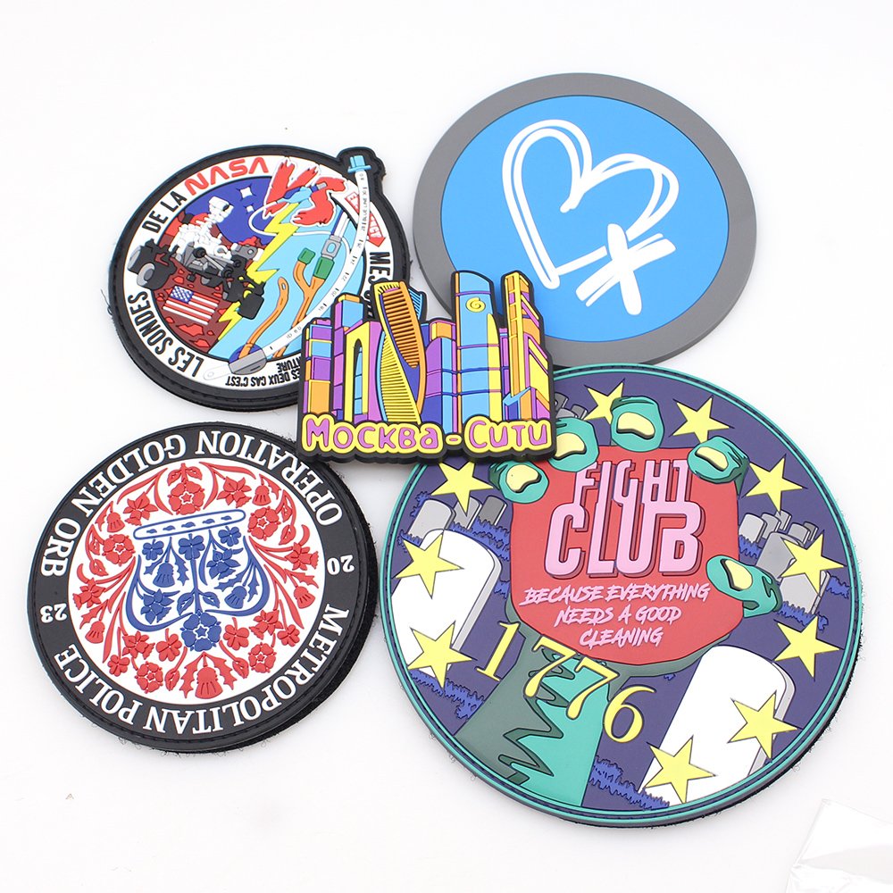 Professional Custom Sport Style Rubber Patches Printed Logos Clothes Accessories Decoration Machine Technics PVC Velcro Patch