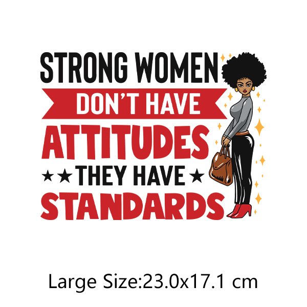 Free Sample Black Women Designs Wholesale DTF Transfer Printing Cold Peel Custom Logo Plastisol Heat Transfers for T Shirt