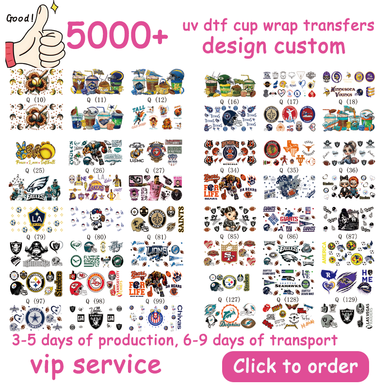 Wholesale 5000+ Design custom High Quality UV Dtf Libbey Wrap Transfers 16oz 20oz Cartoon Glass Can Printing UV DTF Cup Wraps