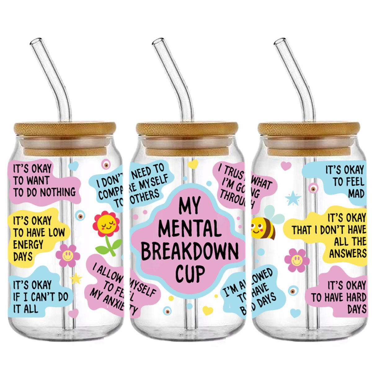 Custom Wholesale UV DTF Cup Wrap Transfer Heat Sticker 16oz-24oz for Mug Coffee Cups Tumblers Custom Transfer Printing