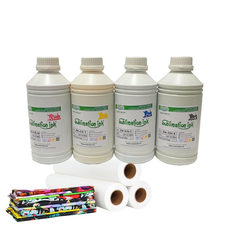 Aman Inkjet printing Textile Heat Transfer Sublimation Ink for epson printers Polyester Fabric Digital Printing