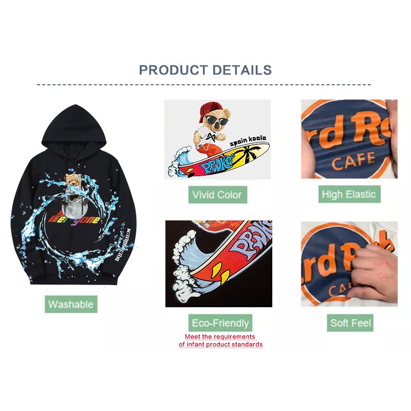 Yunshang custom dtf designs stickers iron on transfer print on t-shirt heat transfer on clothing labels custom logo