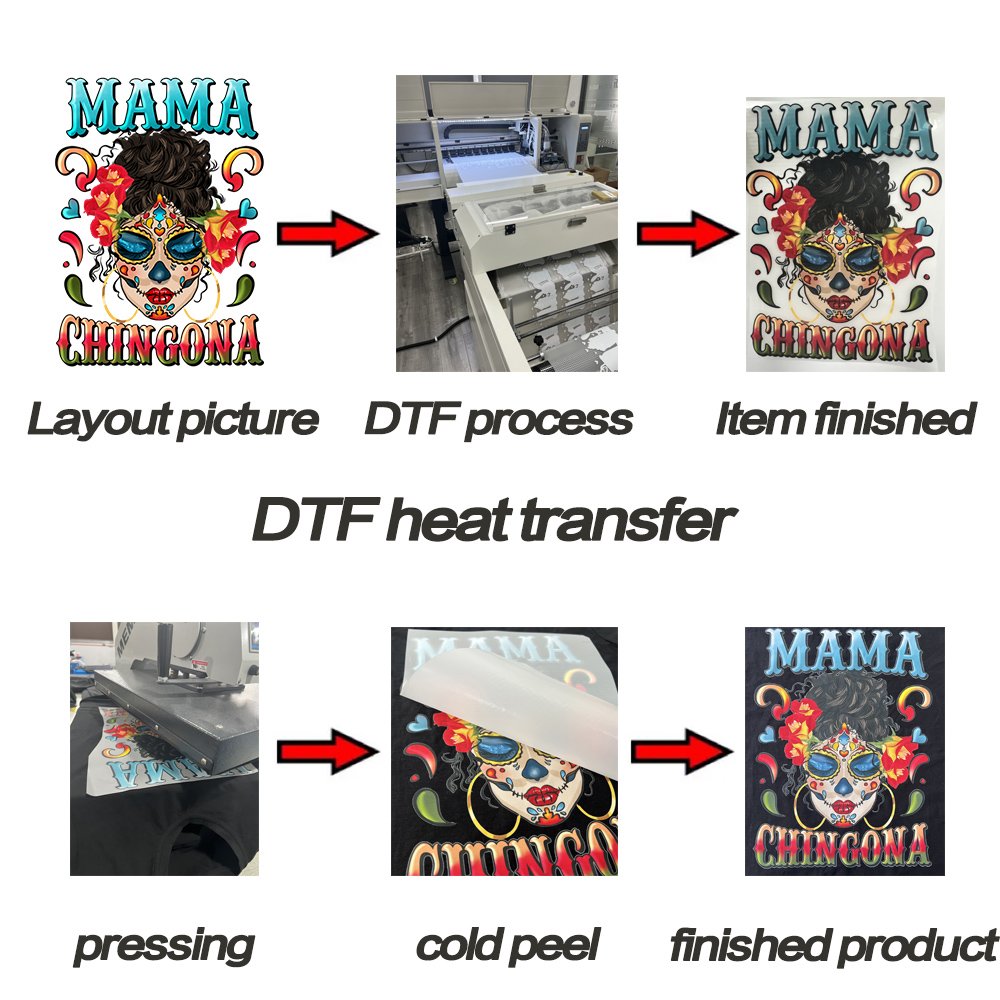 Yunshang custom dtf designs stickers iron on transfer print on t-shirt heat transfer on clothing labels custom logo