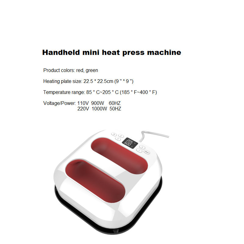 Portable Handheld Mini Heat Press Machine for T-shirts Hats Shoes Canvas Bag Vinyl Paper Film Label Transfer Printing