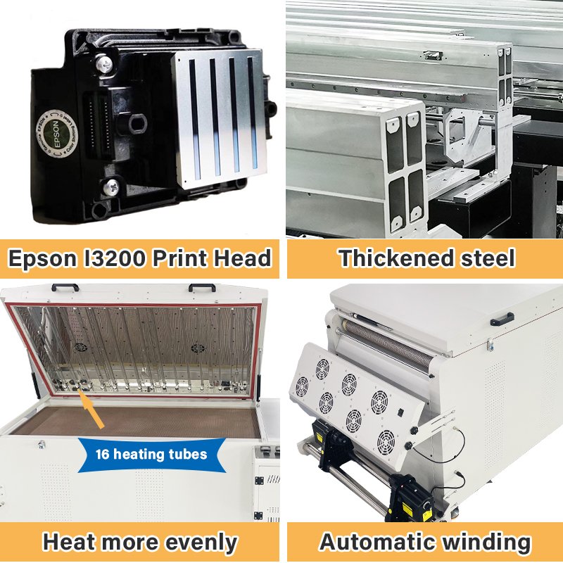 Cowint 60cm all in 1 hi speed i3200 dual head dtf printer 600mm Direct Transfer Film Printer with powder shaker machine
