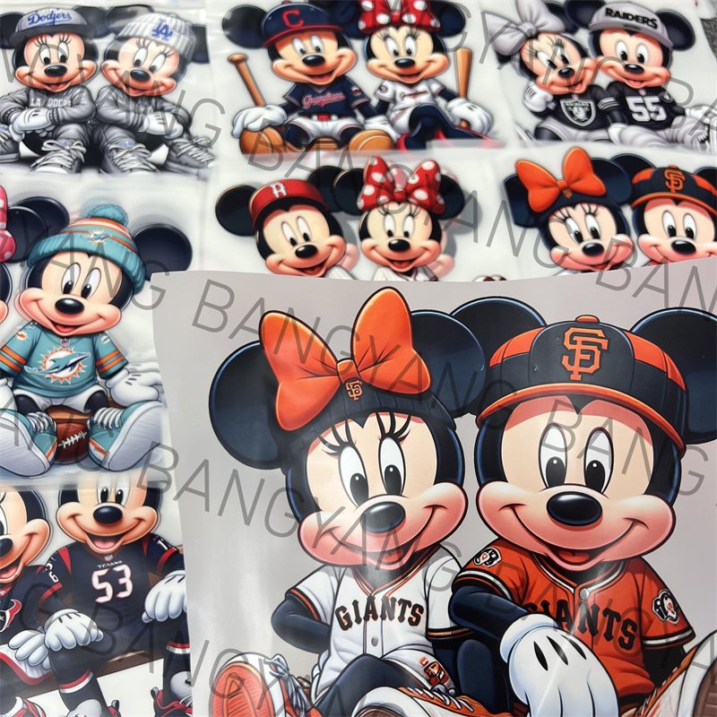 DTF Ready To Press Wholesale Custom Design Heat Press cartoon Stickers Heat Transfer Printing Stickers On T Shirt Fabric
