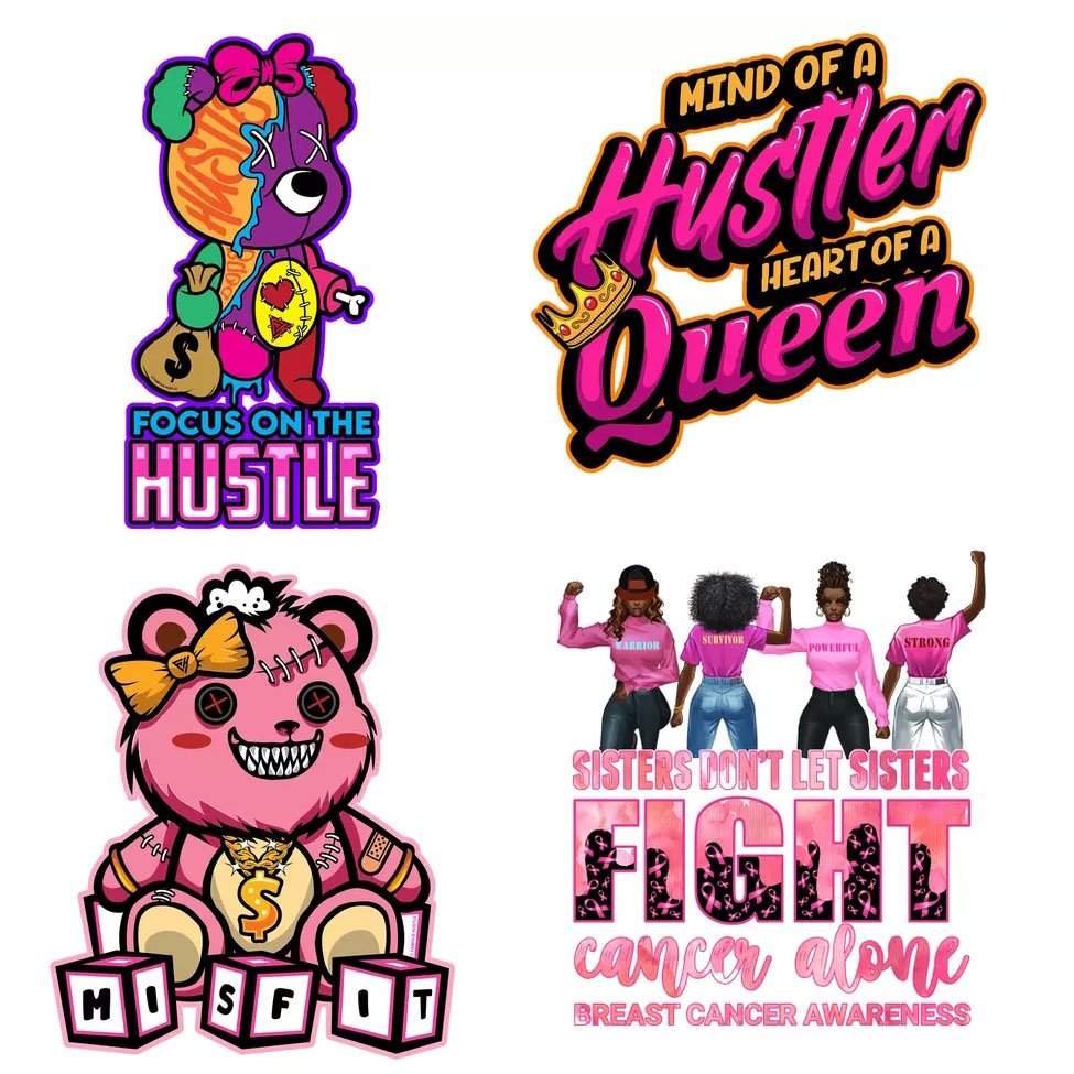 Custom Logo Plastisol Heat Transfer Sticker DFT Printing Pattern Heat Transfer For T-shirt Hoodies