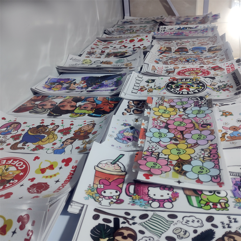 Factory Custom UV dtf 16oz cold cup wrap transfers transfer printing designs ready to ship uv dtf cup wrap transfers for cups