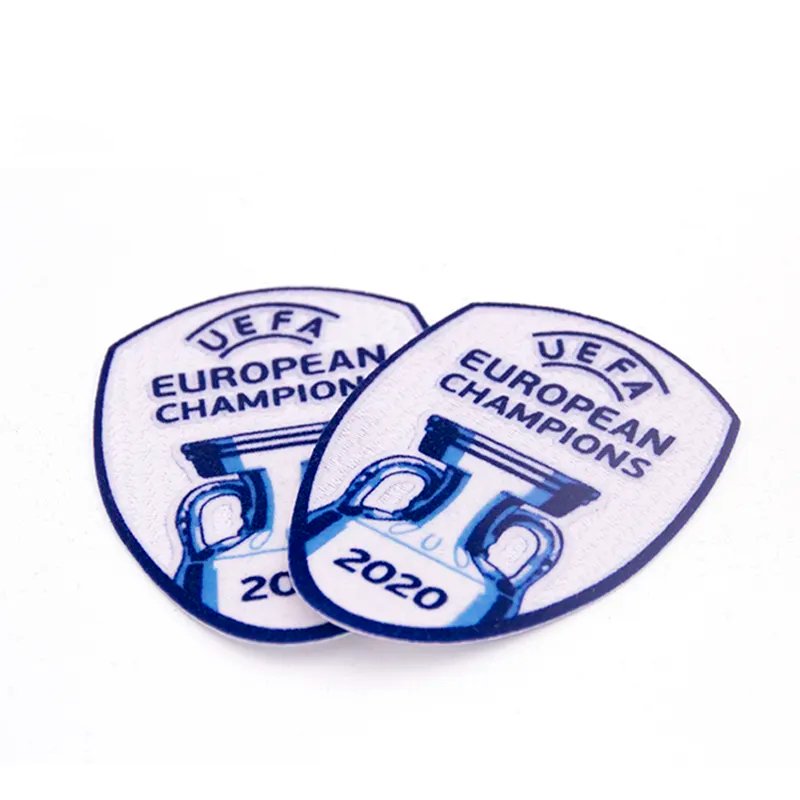 Custom 2022 Soccer League Jersey Iron On Patches Embroidery Tatami Flocking Heat Transfer Printed Football 3D Logo Flock Patch