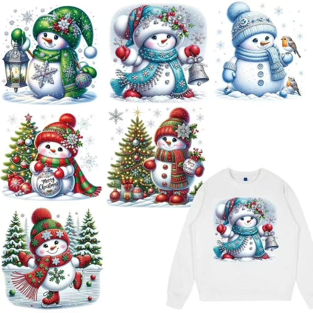 Wholesale custom plastisol dtf print christmas decal iron on image black girl thermal heat transfer for clothes t shirt
