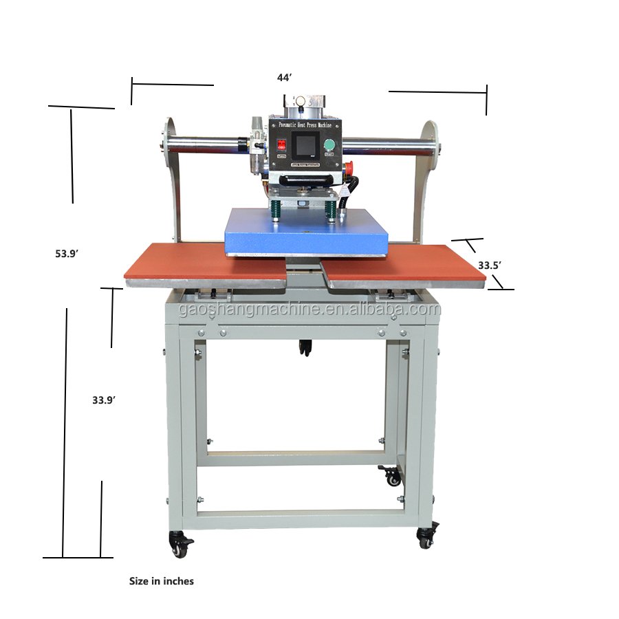 Pneumatic Dual Worktable Sublimation T-shirt Heat Press Garment Digital Printing Machine