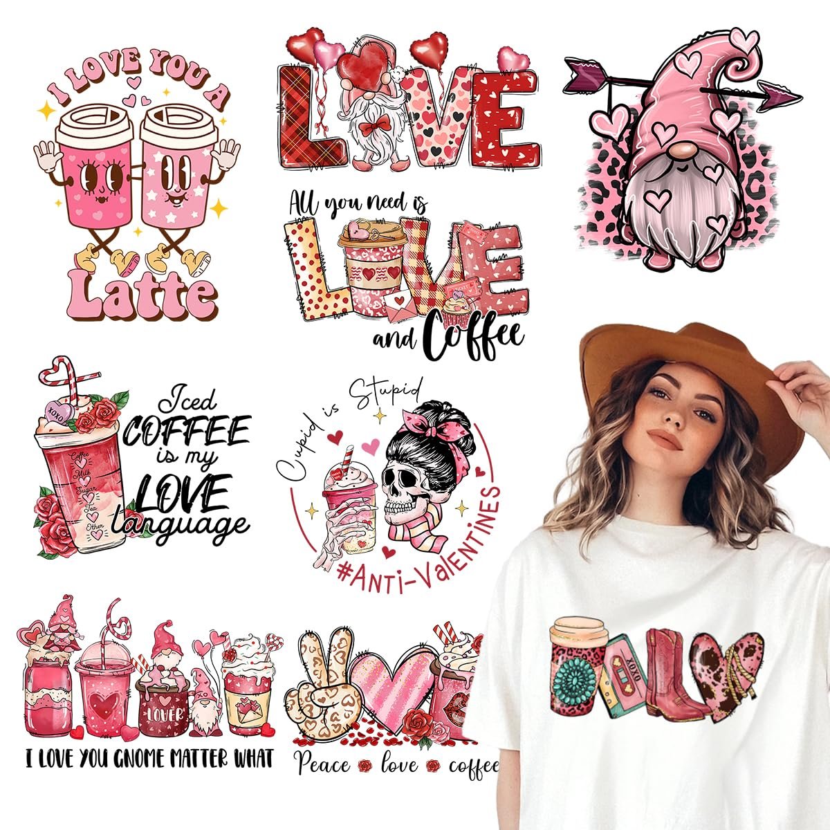 DTF Custom Design Heat Press Transfer Printing Stickers Ready to Press on T-Shirts and Fabric Wholesale