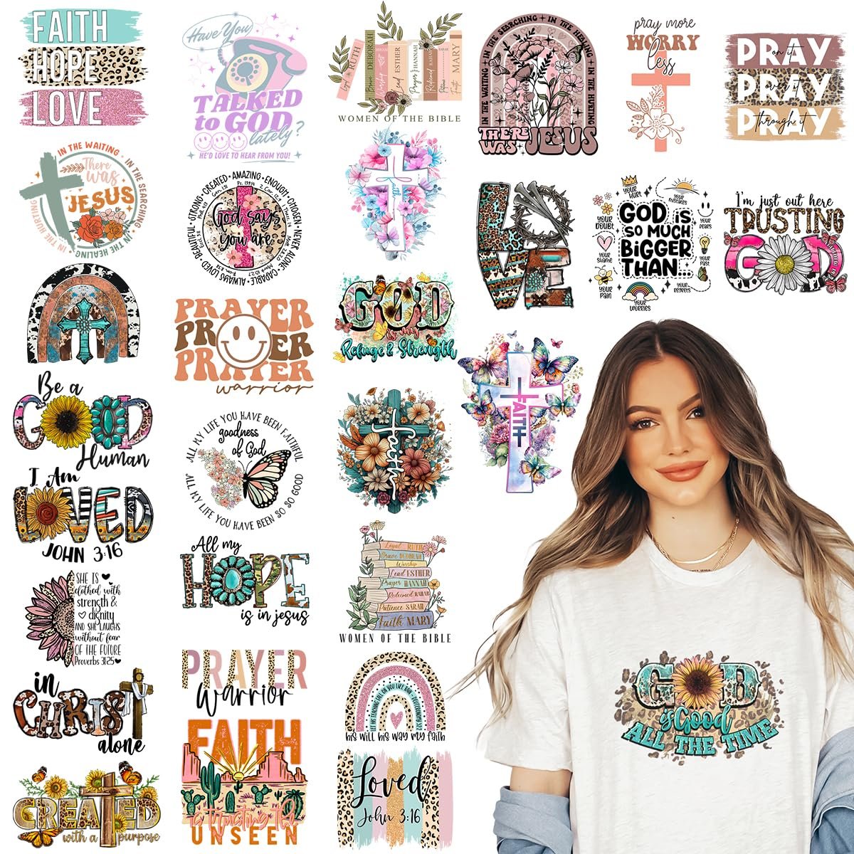 DTF Custom Design Heat Press Transfer Printing Stickers Ready to Press on T-Shirts and Fabric Wholesale