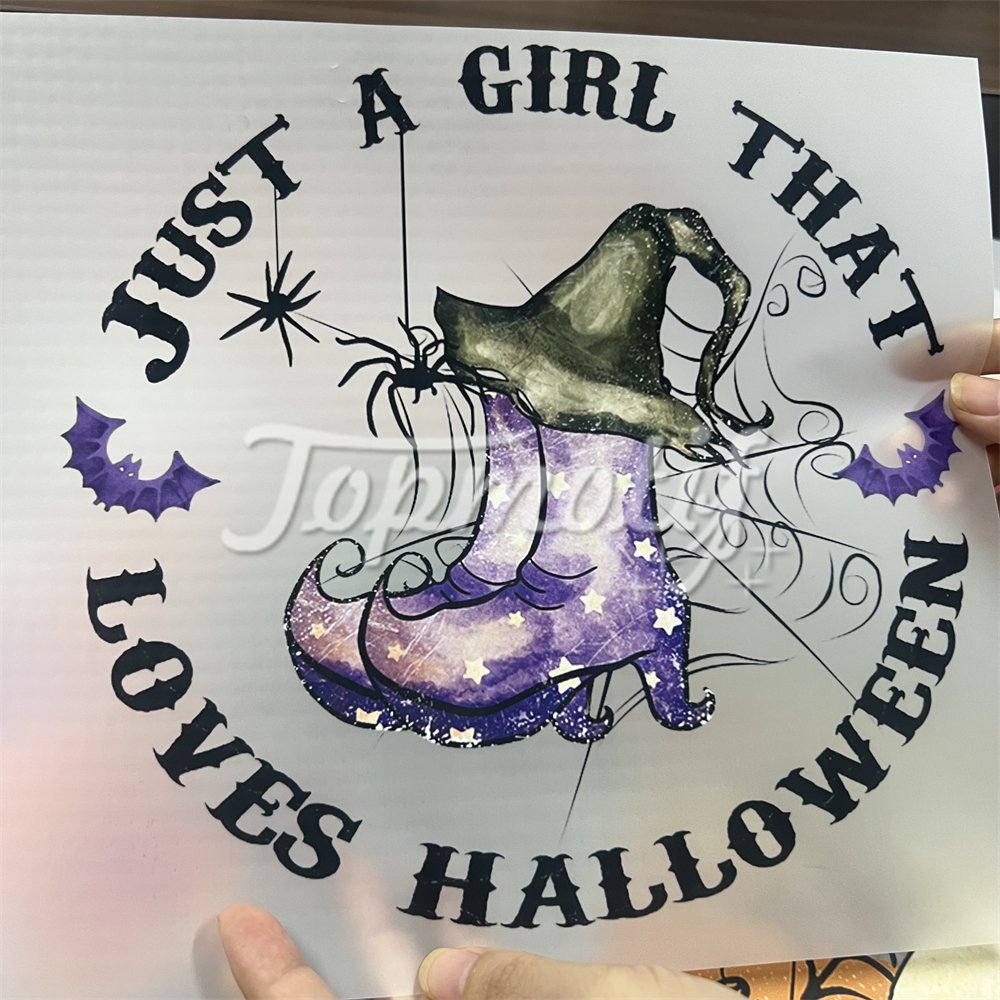 Hot selling product 2024 stay spooky halloween custom design dtf sticker ready to press heat transfer printing