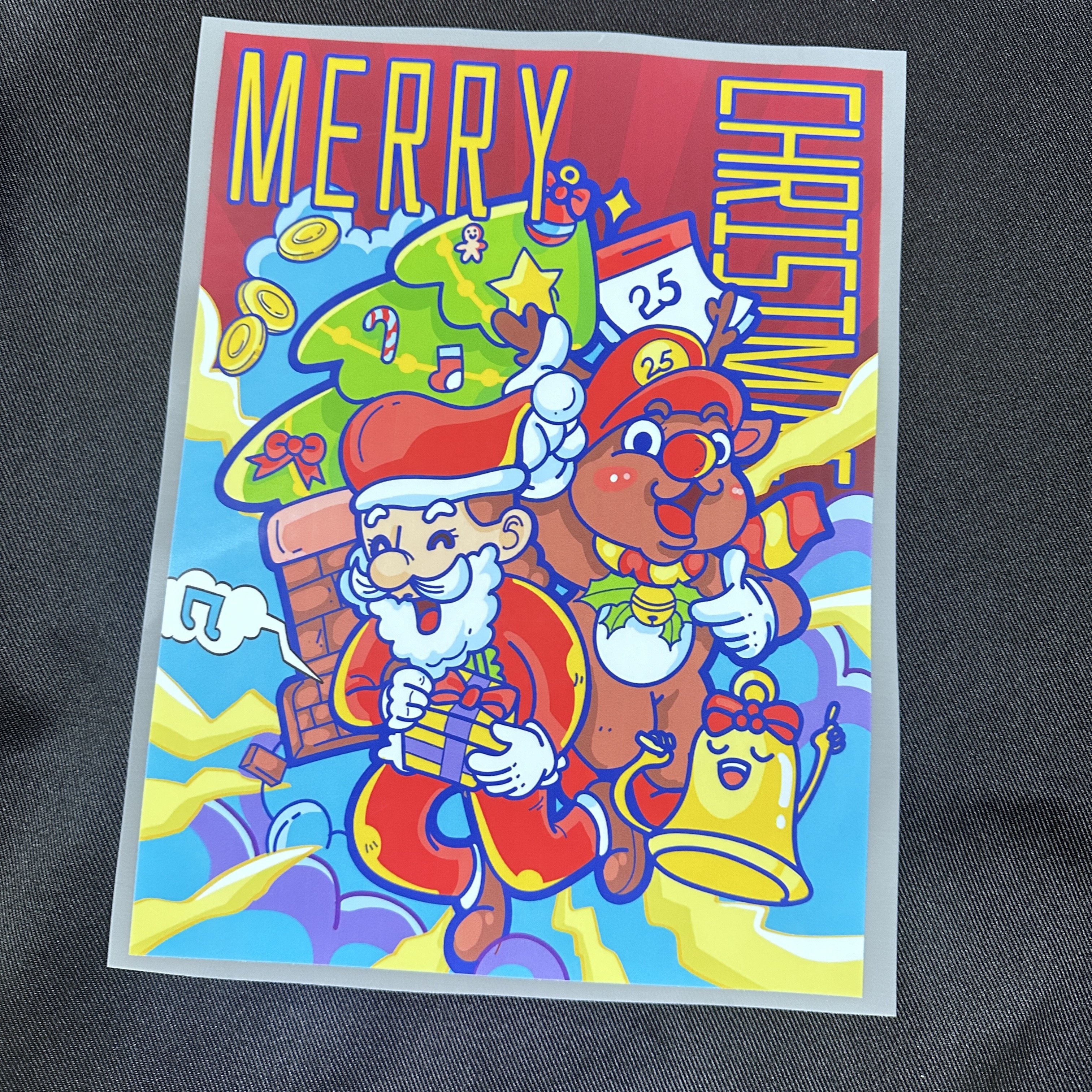 Wholesale Christmas waterproof custom printed labels good hand feeling dtf transfers printing for t shirt