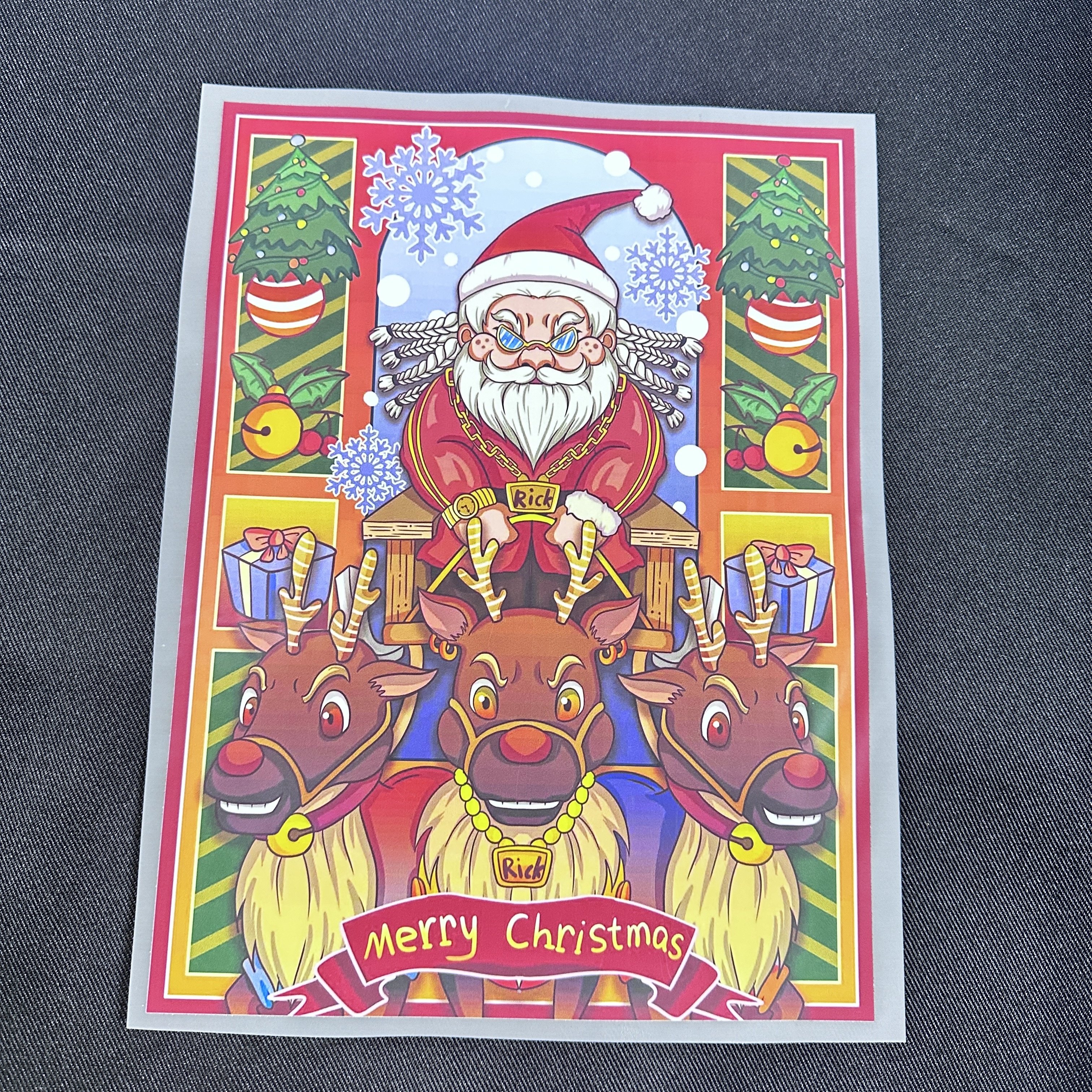 Wholesale Christmas waterproof custom printed labels good hand feeling dtf transfers printing for t shirt