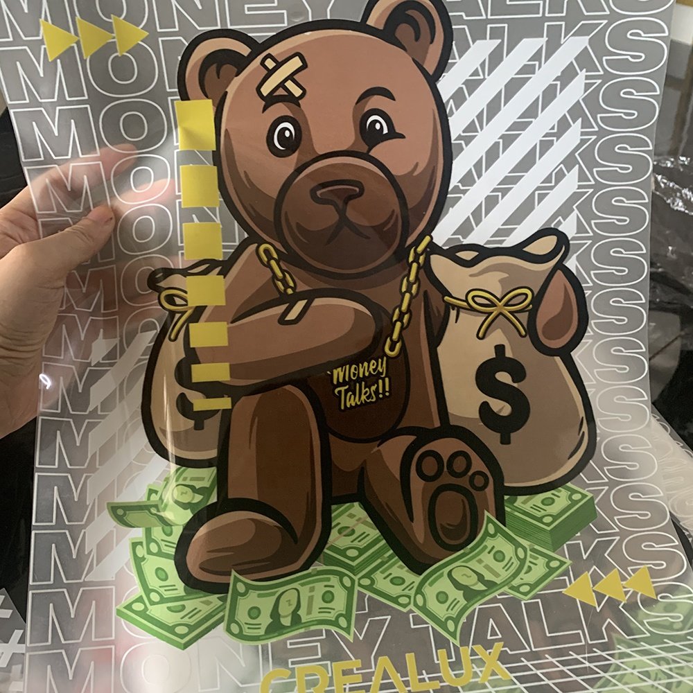 2024 Custom Brand DTF Heat Transfer Iron On Sticker Transfer Printing Heat Transfers Label for T-Shirts