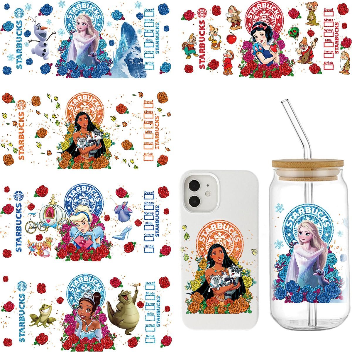 Wholesale 16 oz UV DTF Cup Wraps Ready to Ship Alta Calidad Transfer Printing