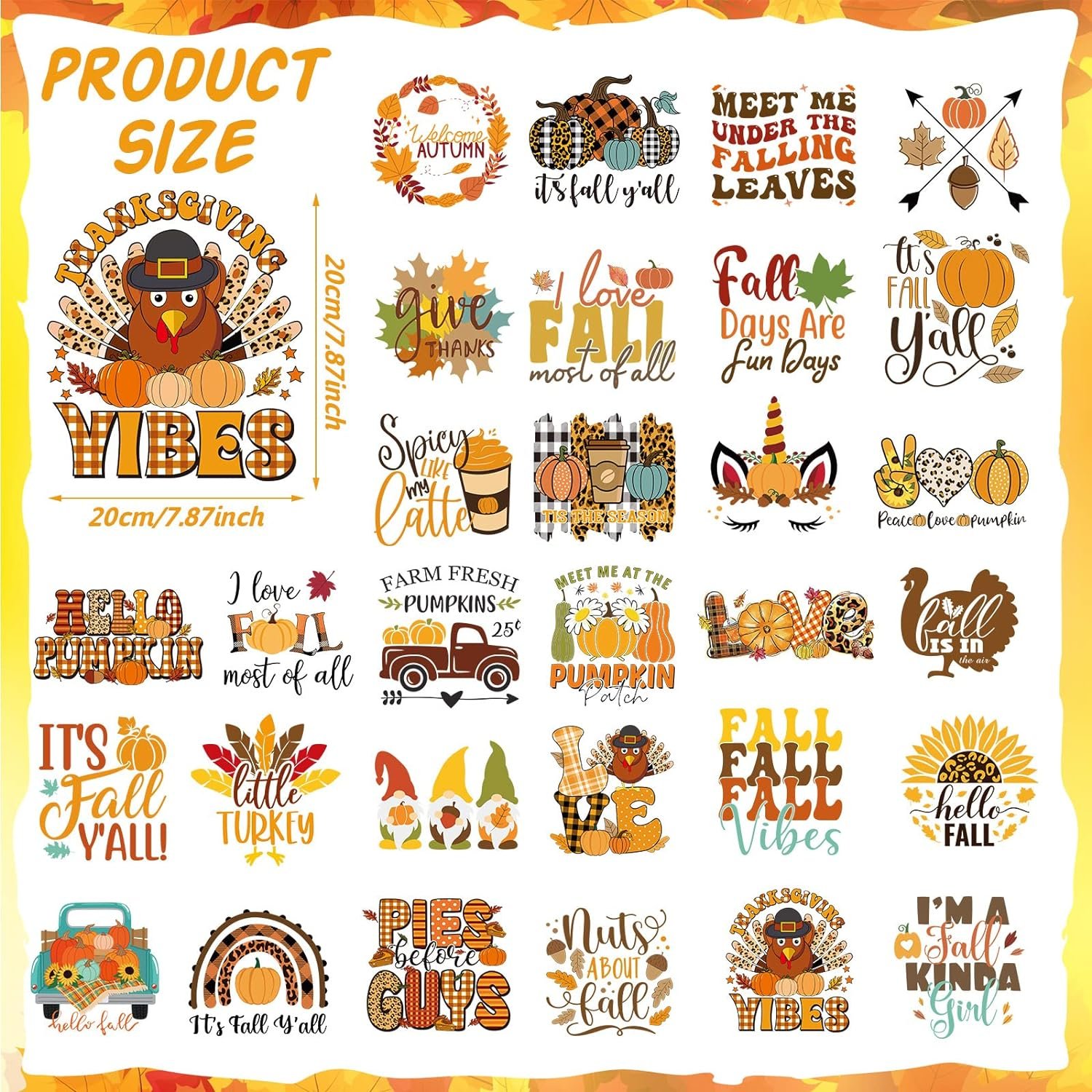 Fall Pumpkin Mardi Gras Iron on Transfers Patches Decals Appliques for T Shirts Iron on Decals Heat Transfer Sticker for Clothe