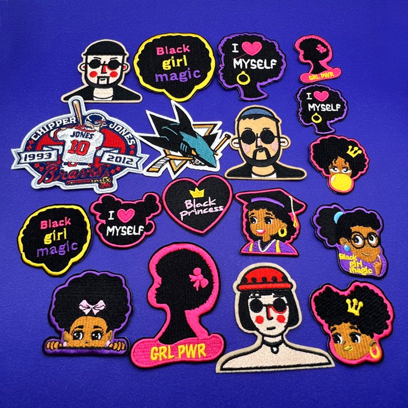 Custom Print Iron-on Patches Gorilla Wolf Angel Bear Heat Transfer Embroidery Woven Patch For Hat