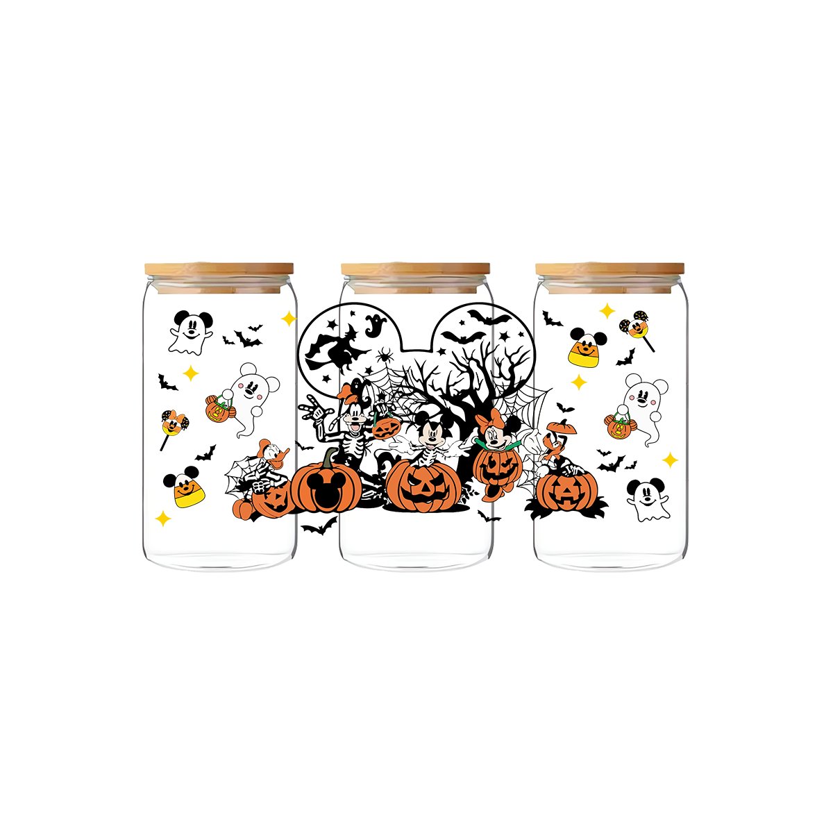 Coffee Mug Pattern Cold Transfer Uv Dtf Cup Glass Wraps High Quality Dtf Transfer Design Ready to Ship Halloween Uv Printer QZYY