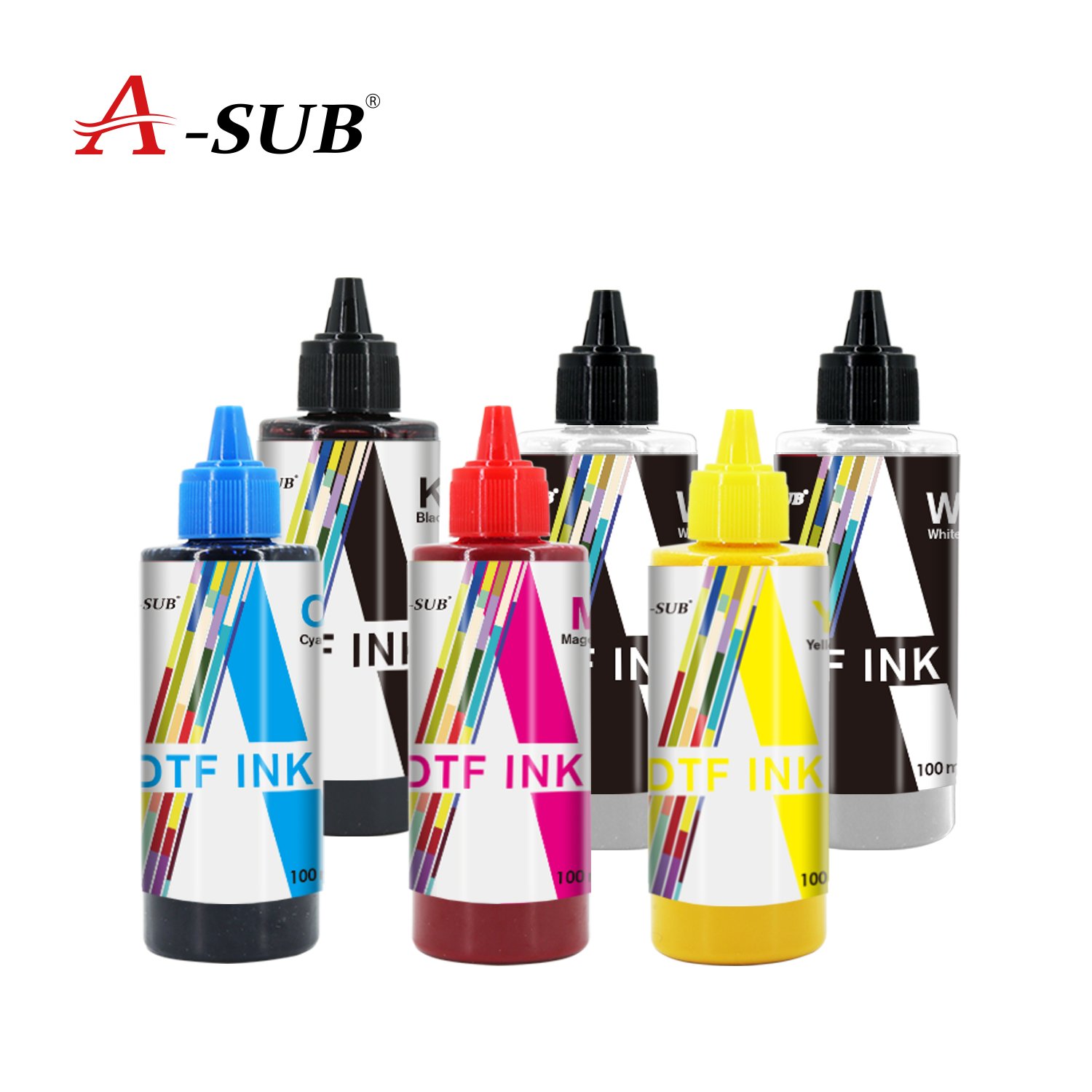 A SUB inkjet DTF Transfer Printing Ink 100ml*6 colors for Inkjet DTF printers