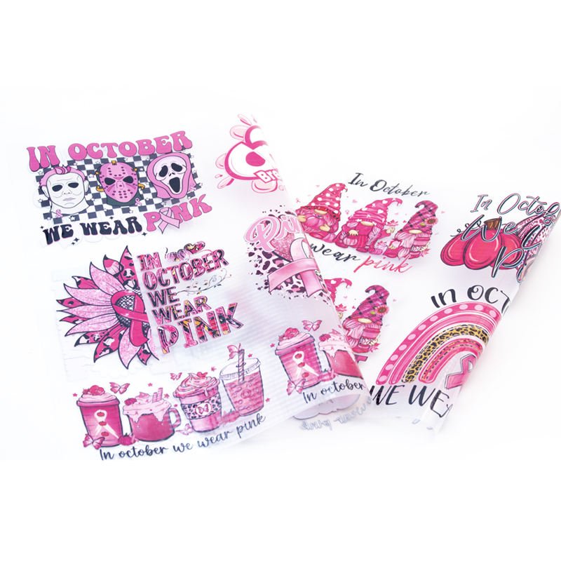 Fight Against Breast Cancer Pink Bow logo dtf transfer designs plastisol Custom Vinyl dtf transfers decal sticker clothing