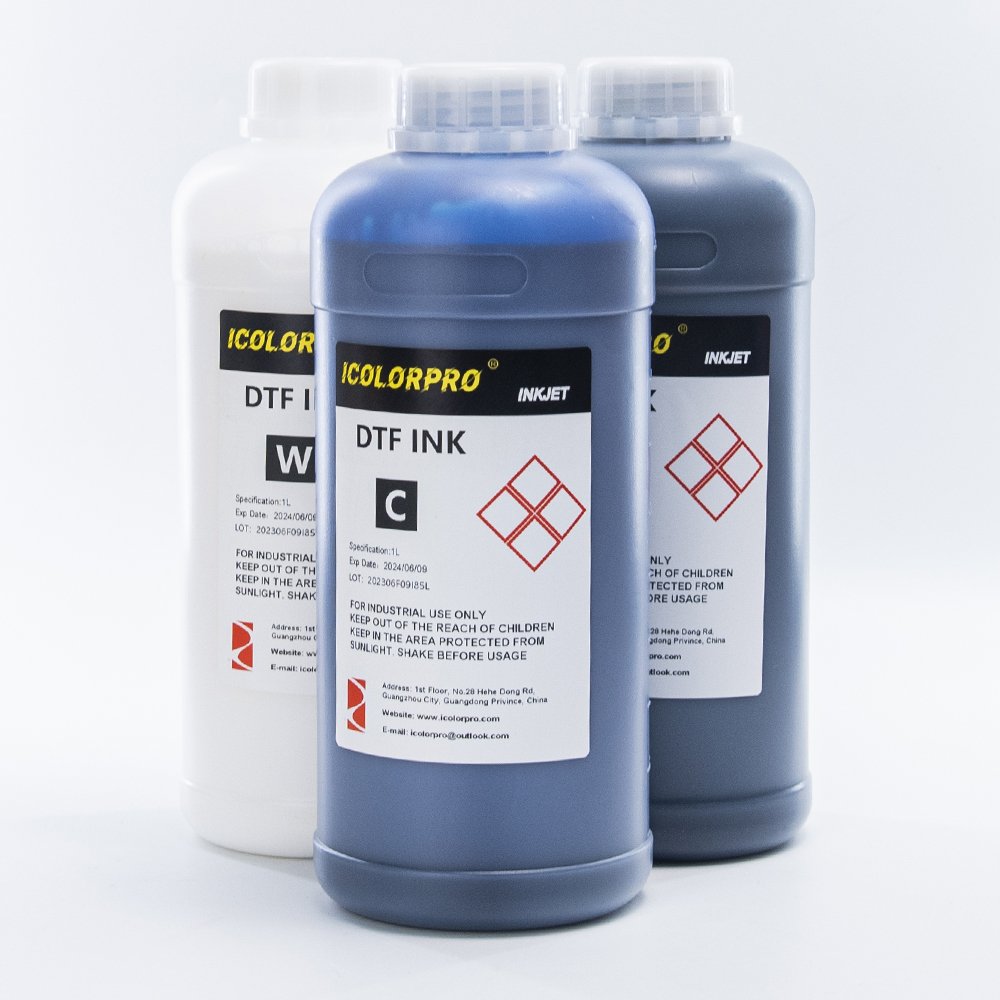 Icolorpro DTF Ink Direct to Film White Ink CMYKW Plastisol PIgment Digital Heat Transfer Printing DTF Ink For Epson Printers