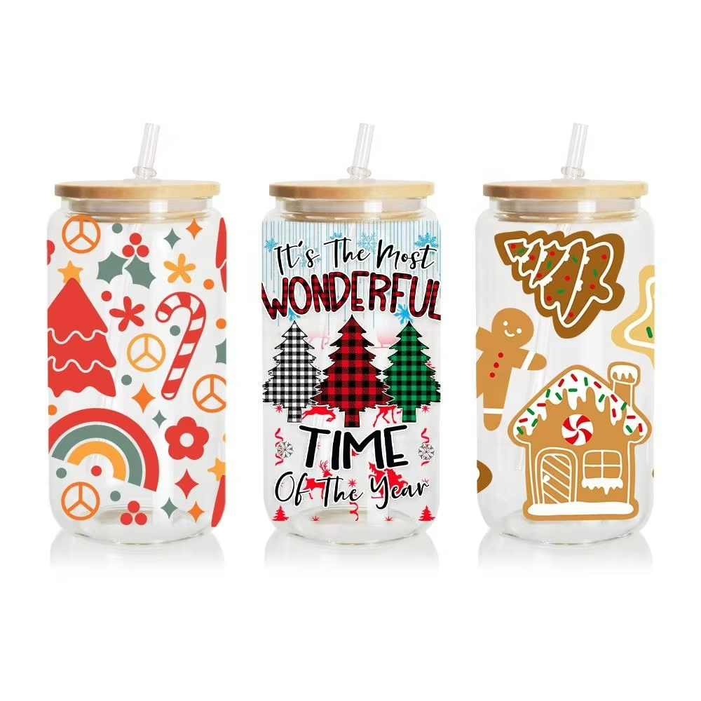 Factory Wholesale Custom UV DTF Cup Wrap Transfers Heat Transfer Printing on Mugs