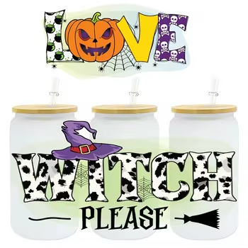 Custom Cartoon Pattern Design DTF Cup with UV Waterproof Water Transfer Printing Made from Glass Plastisol PET Material