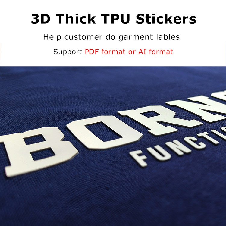 High Density Reusable Custom 1.8Mm 3D Logo Label Iron On Patch T Shirt Decals Heat Press Stickers Transfer Printing For Garment