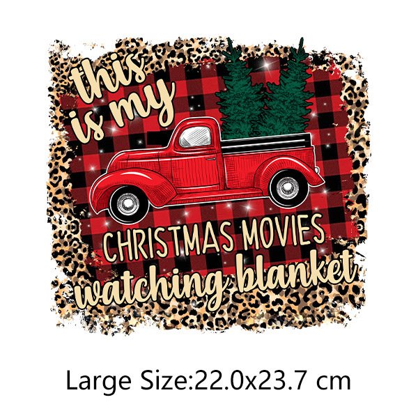 Caadhy New Year DTF Heat Transfers Merry Christmas Sticker Garment Paper Heat Transfer Printing for Clothing