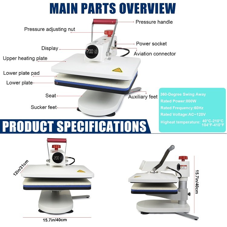 Freesub new arrivals 5 in 1 combo heat press machine hat/cap sublimation machine t-shirt printing machine F910-5