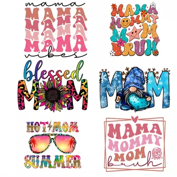 Dtf Heat Transfer Printing Mama Mother's Day Mom Logo Design Custom Ready To Press Dtf Vinyl Transfer for Tshirts