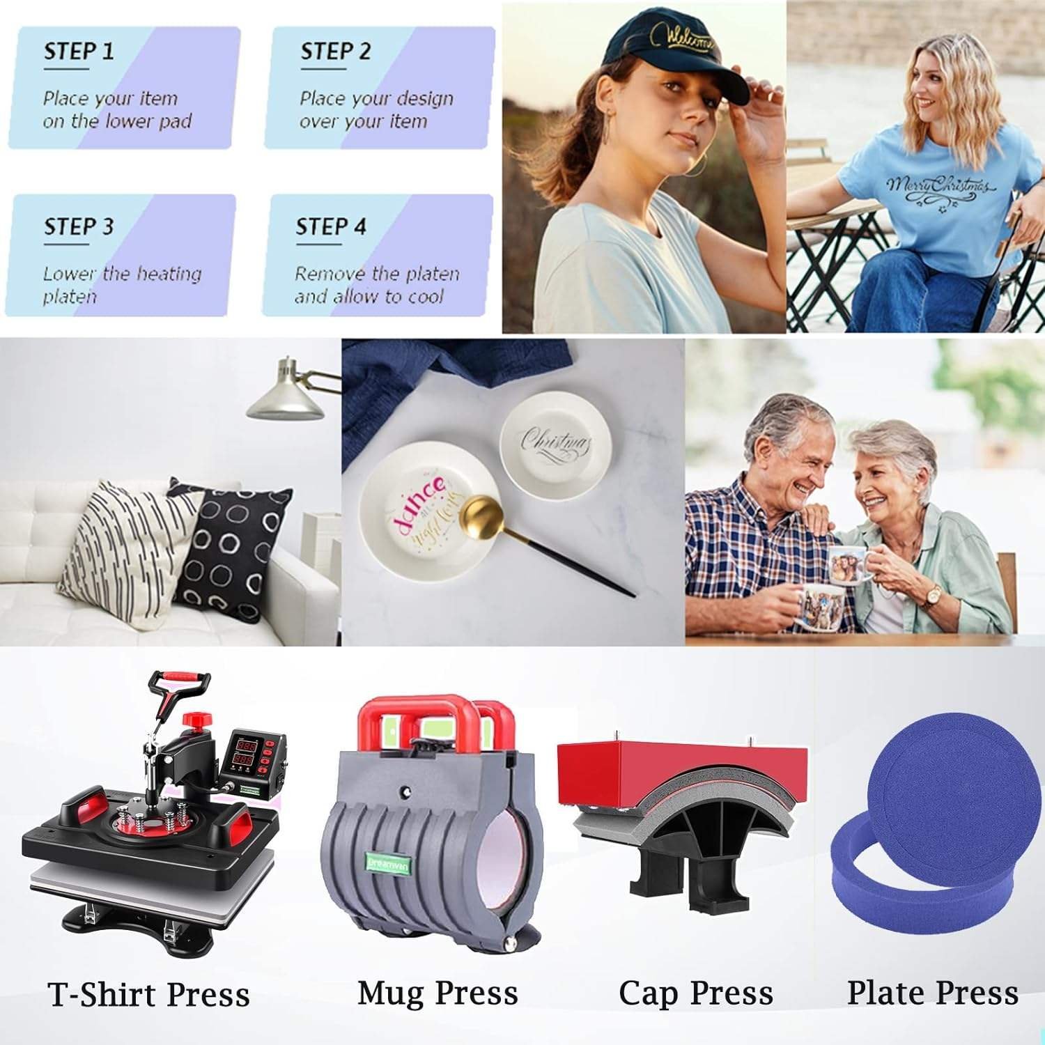 YMX2 Multi-function 8 In 1 Swing Arm Laminated Heat Press Machine Ironing Machine Thermal Sublimation Machine