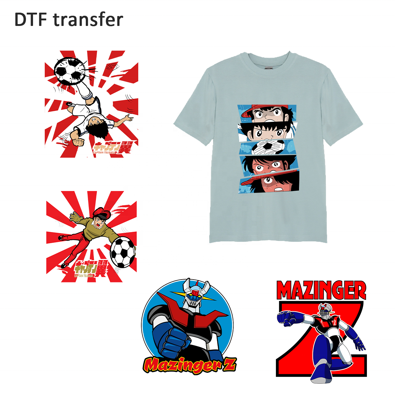Wholesale factory logo low moq vinyl dtf transfers gang sheet multi size transfer printing custom heat transfer for t-shirt