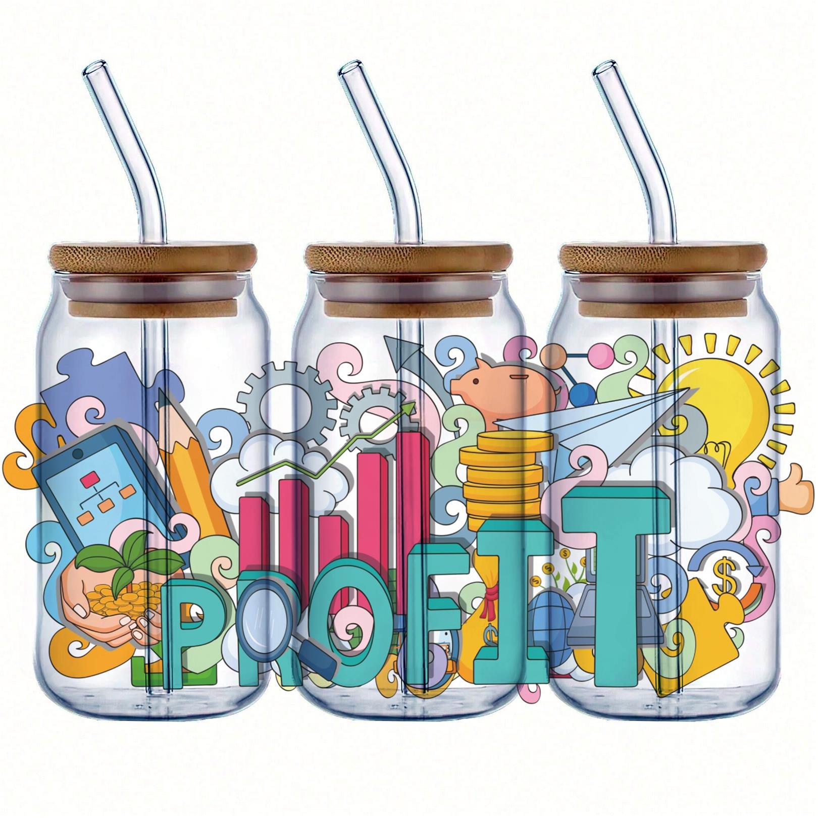 Ready To Ship Factory Uv Dtf Cup Wraps 16oz Stickers wholesale UVDTF Decals Waterproof Cups Wraps for 16oz Libbey Glass