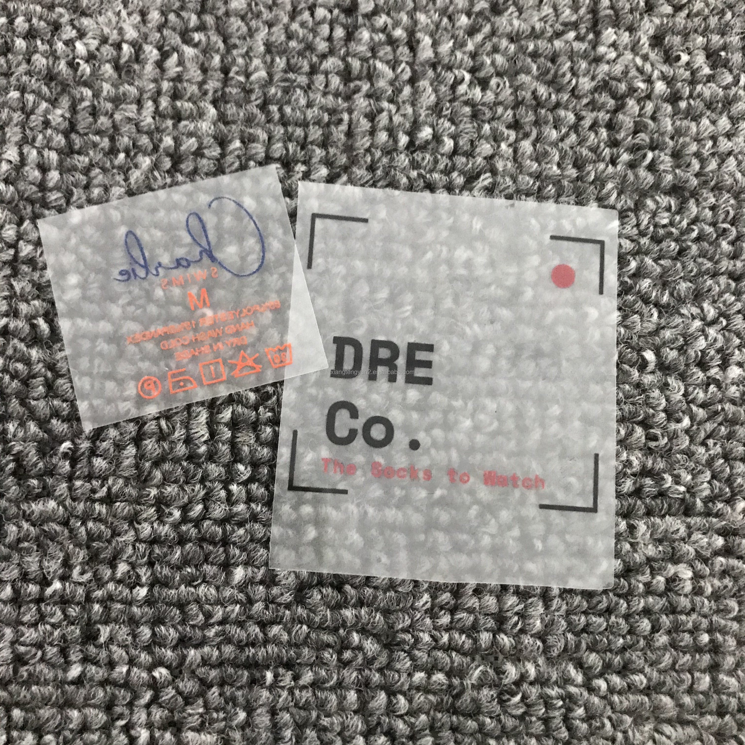 Professional production clothing ironing label clothing heat transfer label high elasticity washable collar scale code label