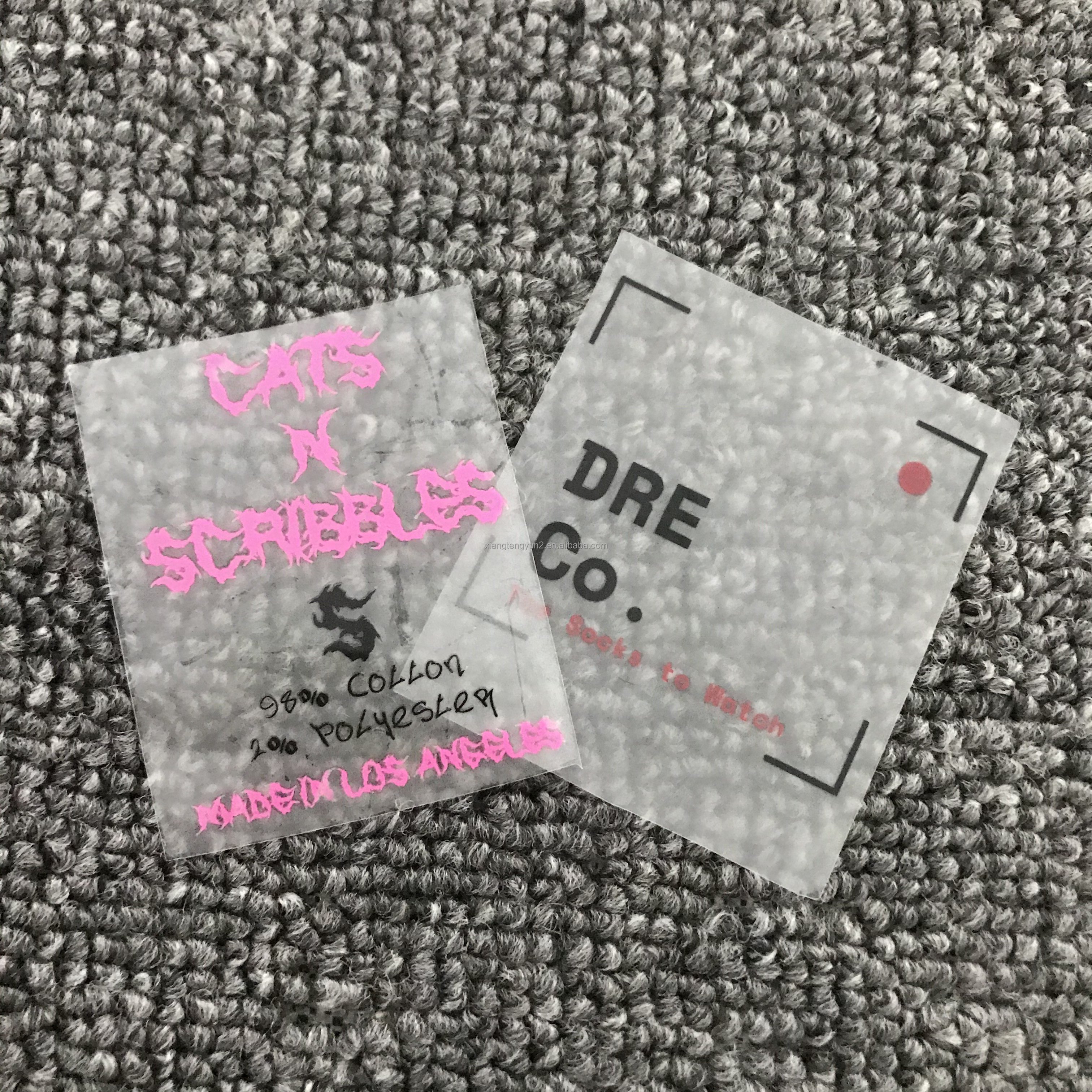 Professional production clothing ironing label clothing heat transfer label high elasticity washable collar scale code label