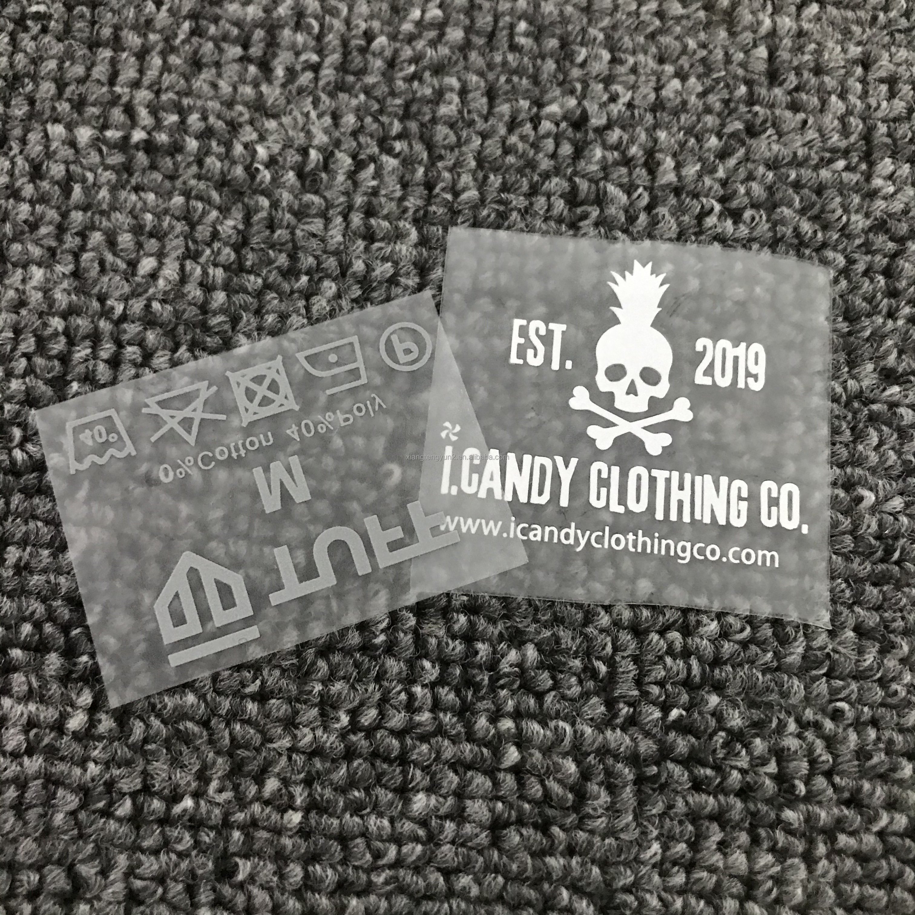 Professional production clothing ironing label clothing heat transfer label high elasticity washable collar scale code label