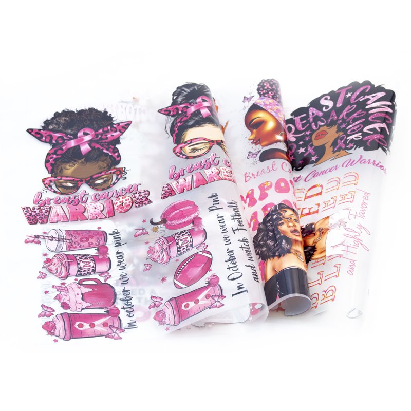 transfer custom dtf screen print transfers Breast Cancer Awareness iron on vinyl screen heat transfer vinyl designs for t-shirts
