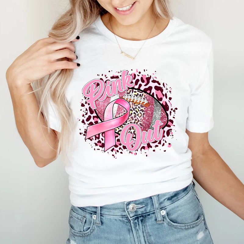 transfer custom dtf screen print transfers Breast Cancer Awareness iron on vinyl screen heat transfer vinyl designs for t-shirts