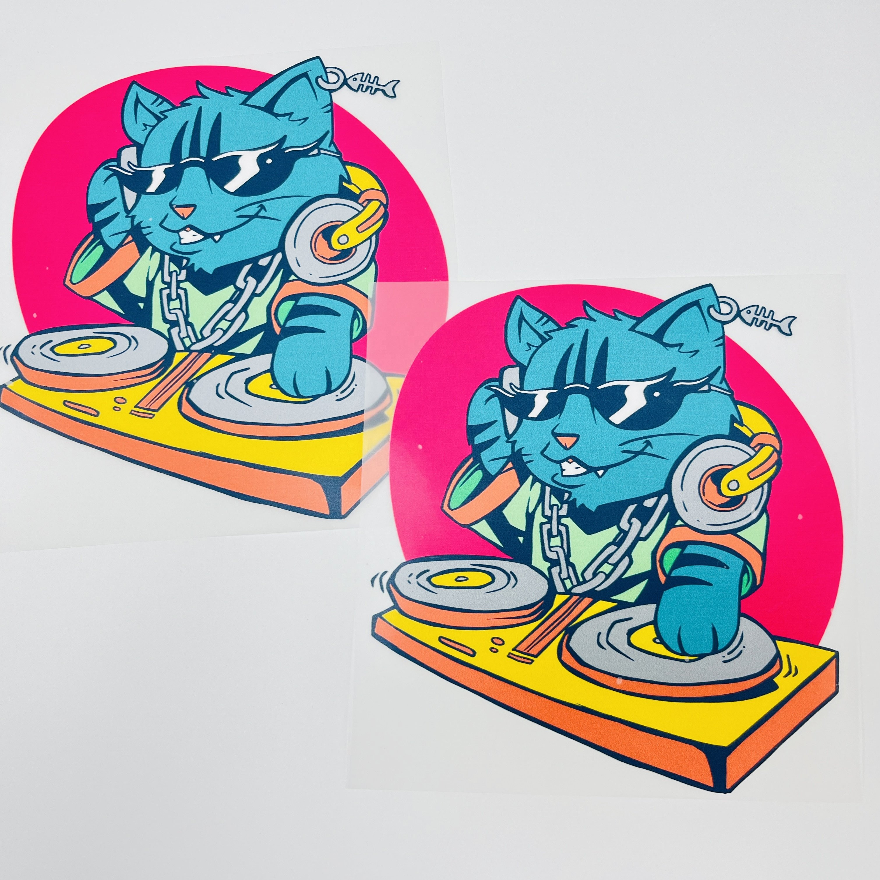 Manufacture DTF transfer printing different designs waterproof low MOQ vinyl stickers dtf film custom heat transfer for t-shirt