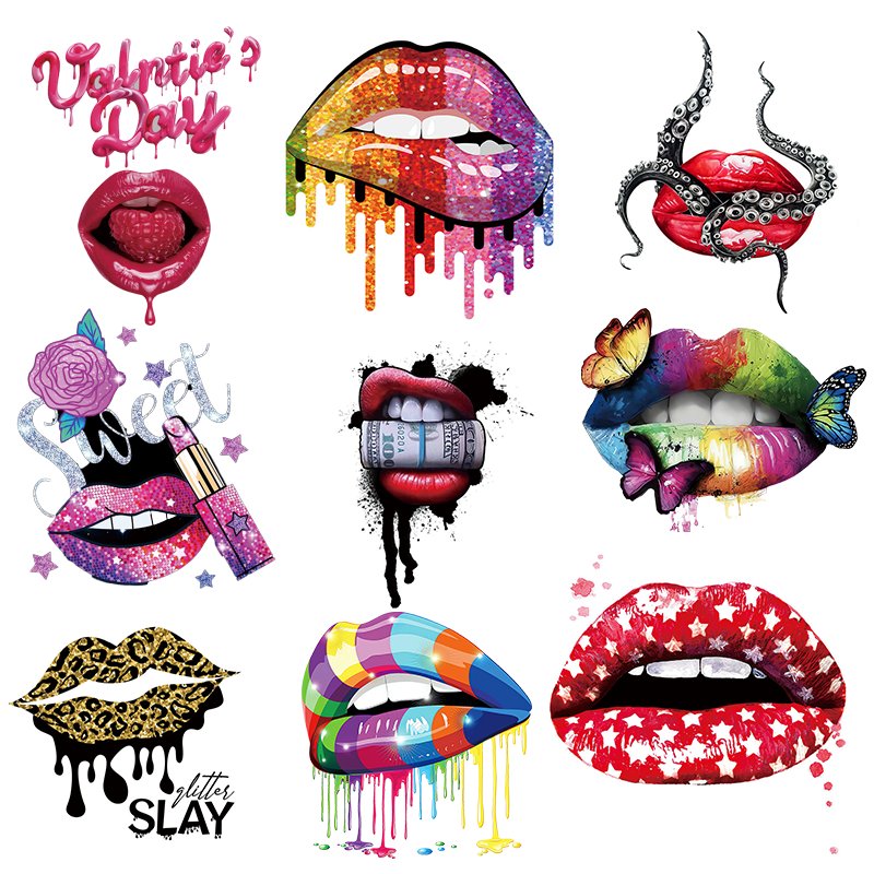 High Quality Thermal Transfer Vinyl Sticker Individuality Design Label DTF Heat Transfer Custom Stickers Garment Durable 10 Pcs