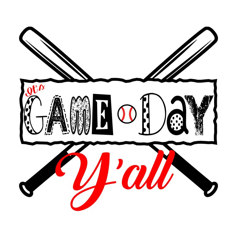 Game Day Baseball Vinyl Transfer Printed Western Game Day DTF Transfers Printing Baseball Sport Heat Press Transfer