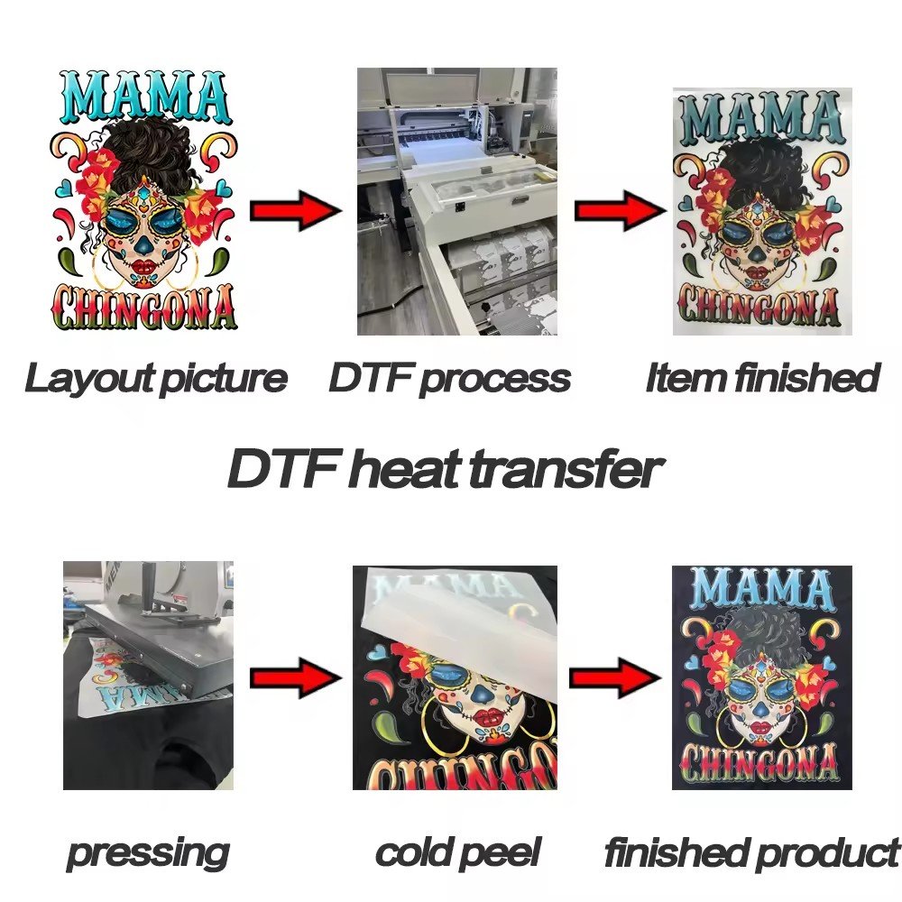 custom high quality dtf transfers heat transfer vinyl designs for t-shirts Hallowmas screen heat transfer print tshirt stickers