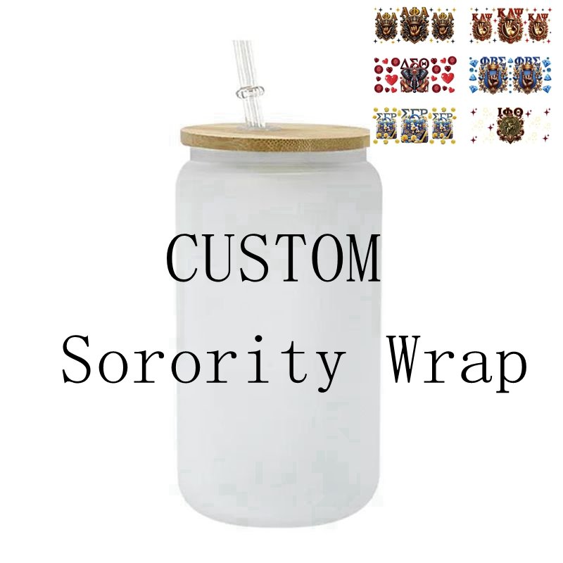 16OZ Wrap Delta AKA Zeta Theta DTF UV Wraps Ready To ship Sorority UV DTF Transfers Custom Designer UV DTF Cup Wraps For Cups