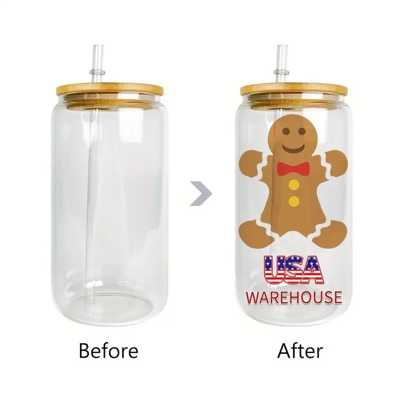 Christmas custom transfer Print cup packaging Transfer uv DTF cup uv DTF cup packaging transfer